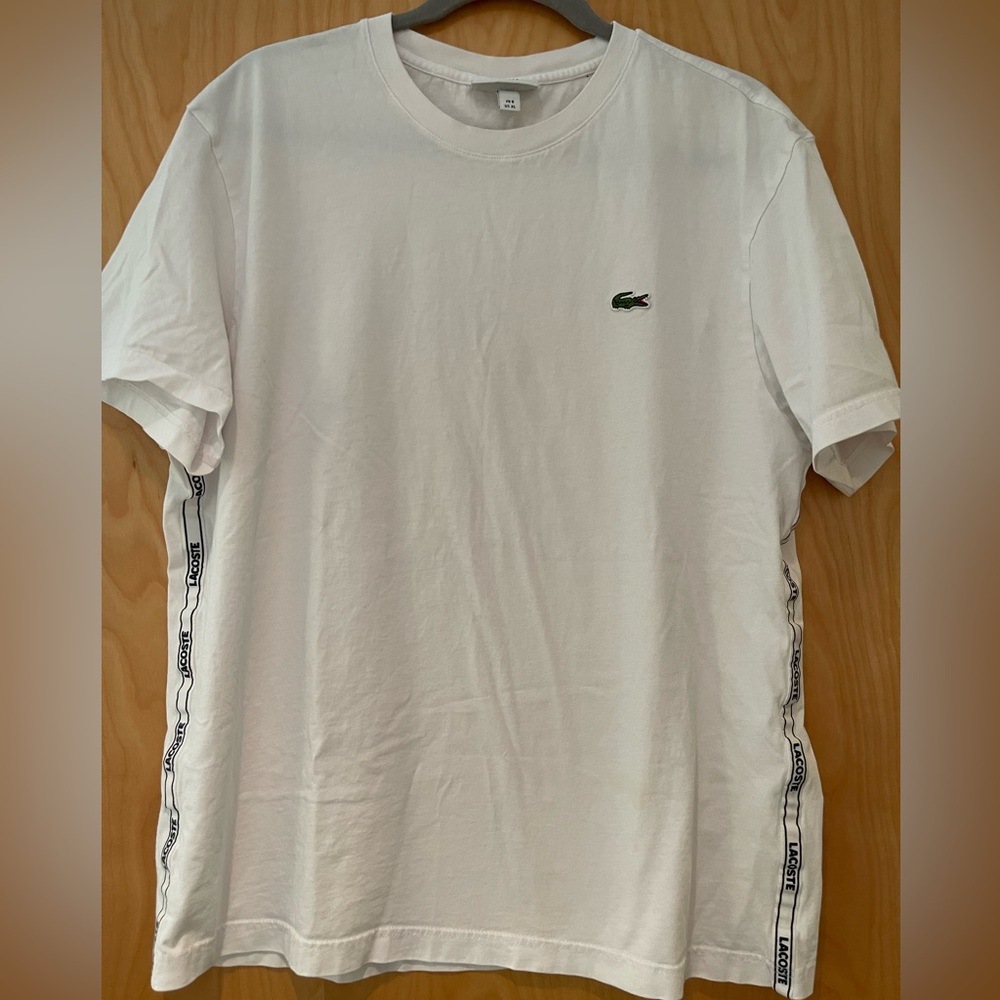 Lacoste White Short Sleeve Regular Fit Side Logo T Shirt - Picture 1 of 16